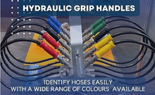 Load image into Gallery viewer, Flexequip Red Hydraulic Hose Grip Handles (Pair) Couplings 1/2" BSP Adaptor Suregrip