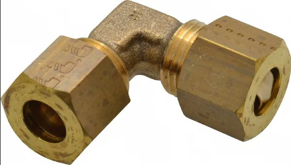 Parker Legris 0102 06 00 - Brass Pipe Compression Fitting 90° Equal Elbow Female to Female 6mm OD