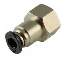 NPT Female Hex Stud x Tube Micro Metal Imperial Pneumatic Push-In Fitting