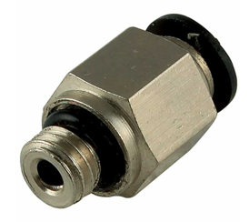 NPT Male Hex Stud x Tube Micro Metal Imperial Pneumatic Push-In Fitting
