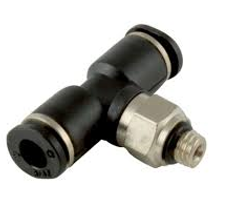 NPT Male Centre Leg Tee Micro Metal Imperial Pneumatic Push-In Fitting