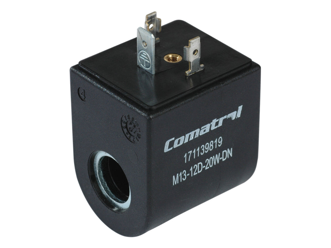 Danfoss Comatrol 171139819 - M13-12D-20W-DN - 12V DC Solenoid Coil 13mm ID