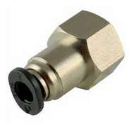 BSP Female Hex Stud x Tube Micro Metal Pneumatic Push-In Fitting