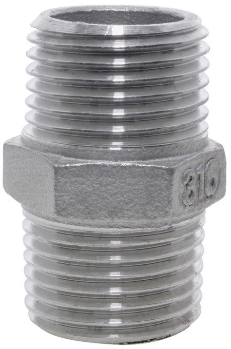 BSPT Male Hexagonal Nipple 150lb 316 Stainless Steel Pipe Fitting