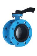 Ductile Iron Butterfly Valve Double Flanged Type With Handwheel WRAS Approved