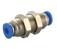 Equal Bulkhead With Metric Nut Tube x Tube Connector Metal Pneumatic Push-In Fitting