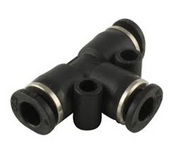 Conector de tubo en T igual a tubo, accesorio neumático a presión de metal micro 