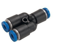 Equal Y Piece Tube x Tube Connector Metal Pneumatic Push-In Fitting