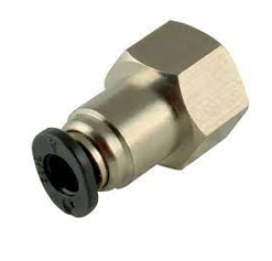 Metric Female Hex Stud x Tube Micro Metal Pneumatic Push-In Fitting