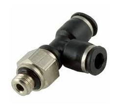 Metric Male Run Leg Tee Micro Metal Pneumatic Push-In Fitting