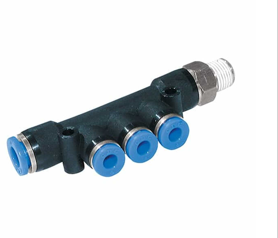NPT Reducing Manifold x Tube Connector Metal Pneumatic Push-In Fitting