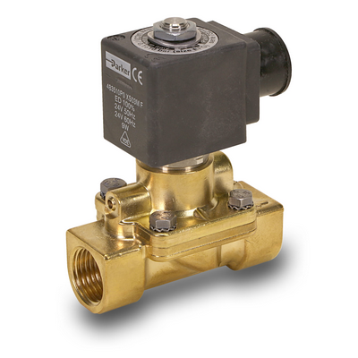 Parker 444108W - B Series Brass 2-Way Solenoid Valve  Pilot Operated Normally Closed Model 7321BAN90 1/2