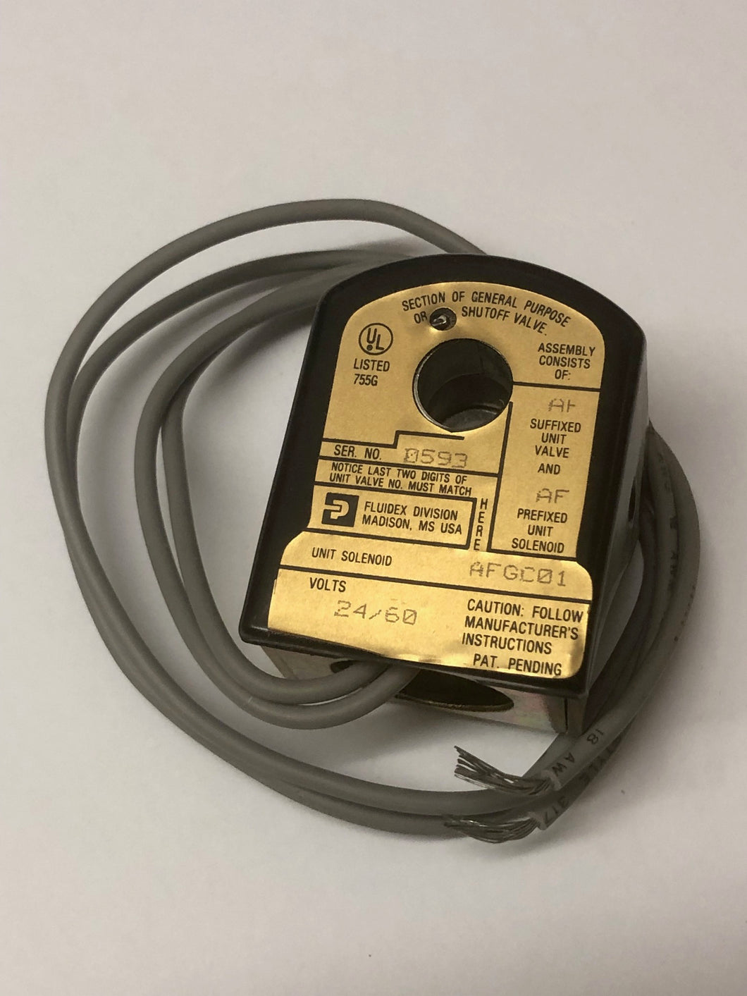 Bobina solenoide Lucifer Parker Fluidex Gold Ring AFGC01 de 24 V 