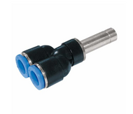 Reducing Y Piece Stem x Tube Connector Metal Pneumatic Push-In Fitting