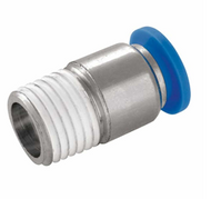 UNF Male Stud x Tube Rounded Body Metal Imperial Pneumatic Push-In Fitting