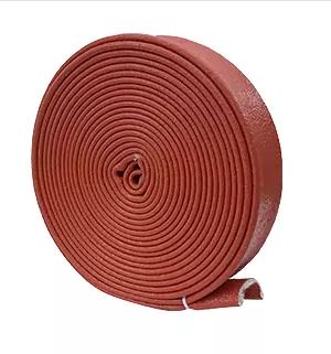 Pyroglass 41mm Bore Pyrosleeving 15M Coil Hose Protection Red Oxide Silicone Coated Glass Fibre Sleeve