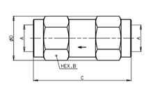 Cargar imagen en el visor de la galería, Válvula de retención hidráulica en línea Stucchi VU112 810200407 de 1,1/2&quot; BSP, 4,5 bar de resistencia al agrietamiento 
